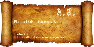Mihalek Benedek névjegykártya