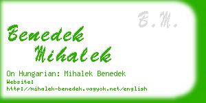 benedek mihalek business card